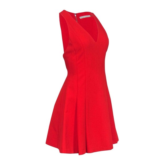 Alice + Olivia Elva Dress Women’s Size 8 Red Mini Exposed Zipper Sleeveless - Picture 4 of 13
